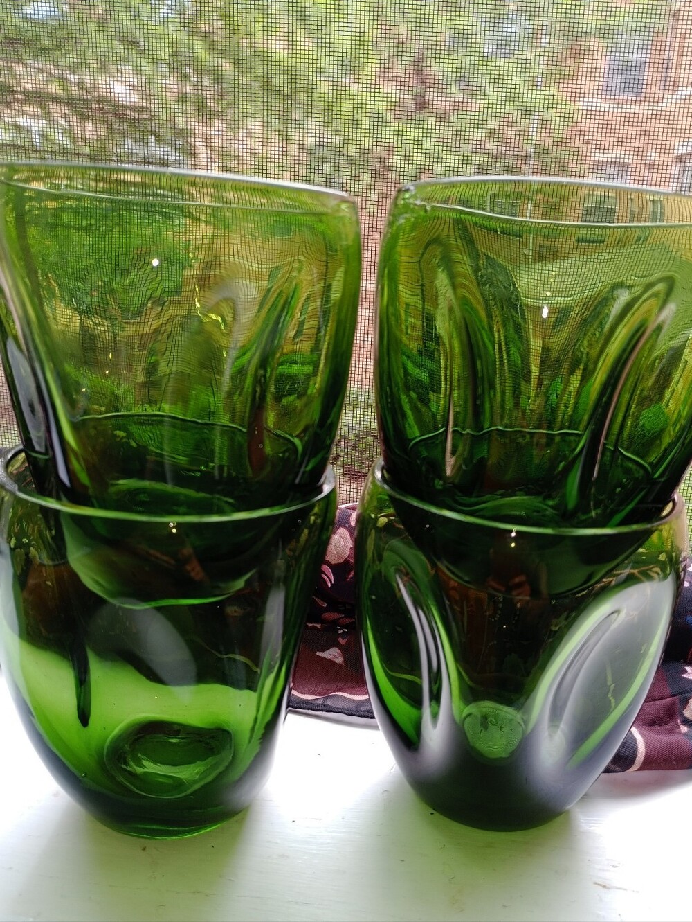 MCM Style Green Glass Tumblers Set Of Six - Picture 8 of 11
